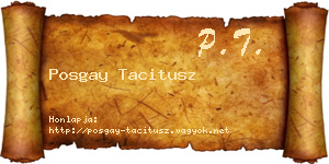 Posgay Tacitusz névjegykártya